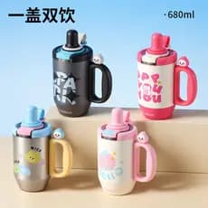 [Estoque pronto] Novo estilo de xícara de café dupla de alto valor Copo térmico de aço inoxidável 316 Separação de água