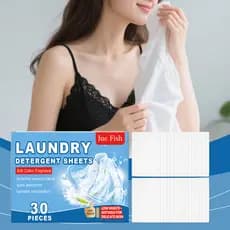 [Estoque pronto] JUE FISH Comprimidos de limpeza de roupas limpam suavemente manchas de graxa Fragrância macia Cuidados