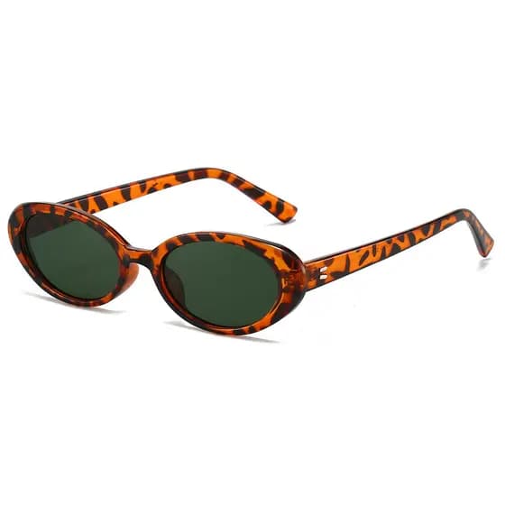 [Estoque pronto] Óculos de sol feminino retrô Oval armação pequena óculos de sol exclusivos masculinos óculos de sol de