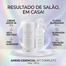 Amend KIT Seca Sem Frizz Leave-in 180g + Blindagem Fluído Antiumidade 180ml