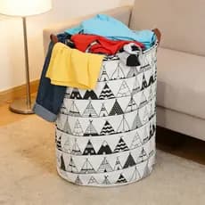 Cesto de roupa dobrável de grande capacidade (43 litros) para guardar roupas, brinquedos e outros objetos.