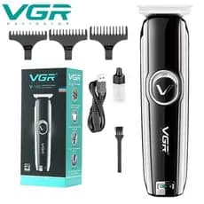 Máquina de cortar cabelo e barba profissional VGR, com lâminas de aço inoxidável e conjunto completo de acessórios