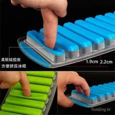 Forma para gelo, molde de gelo cilíndrico longo, molde de gelo para fazer gelatina DIY, molde de gelo de plástico com fá