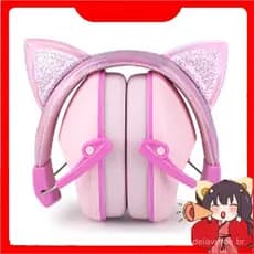 Orelhas De Gato Rosa Crianças Earmuffs Ajustável Anti-Ruído Protetor Auditivo Para Estudo E Sono Cancelamento De