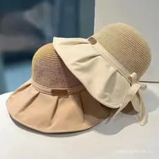 EA & Moda Chapéu Balde Feminino Verão Proteção UV Grande Aba Larga Praia Chapéus De Sol Viagem Ao Ar Livre Arcos Panamá