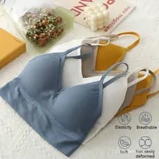 Kit 4 Sem Anel de Aço Cueca Sutiã Cruz em forma de U Linda Alça Traseira Enrolada Peito Verão Nova Rede Vermelha Mesmo E