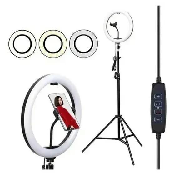 Ring Light Iluminador Anel Luz 30cm 12 Polegadas +Tripé 2,1m +Suporte De Celular