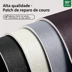 Adesivo Reparador de Couro 20cm x 30cm - Impermeável e Durável, Fácil de Usar,Preto