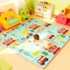 Tapete de Engatinhar Bebê 180x200cm Dobrável Antiderrapante Estampa Infantil Resistente Portátil