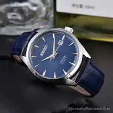 [Em Estoque] Relógio Elegante Masculino SEIKO com Calendário de Três Ponteiros e Pulseira Mecânica Automática