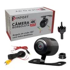 Camera De Ré Automotiva Fp Import 4k 180° Ultra Hd 2 Em 1 Ip68.