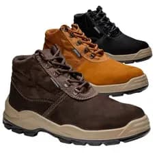 Bota Botina Segurança Trabalho EPI Bracol Original BAFN Couro Nobuck Bico PVC Amarrar Cadarço
