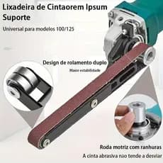 Adaptador 520x20mm para transformar esmerilhadeira em lixadeira de cinta – com kit de lixamento