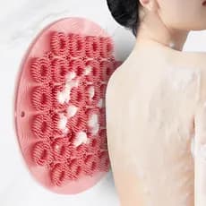 Escova de Silicone com Ventosa Rosa/Azul/Cinza Massagem e Limpeza para Banho Mais Gostoso