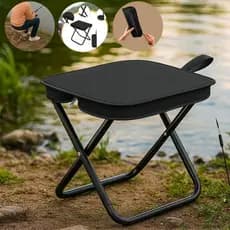 Banqueta Banquinho Dobrável Alumínio Camping C/ Bolsa Ziper