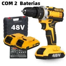 Parafusadeira Furadeira 48V 2 Baterias Com Maleta e Acessórios Completo