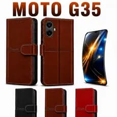 Capa Carteira Flip Motorola Moto G35 Magnética Couro Porta Cartão Anti Impacto Suporte + Película