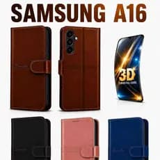 Samsung Galaxy A16 A16 5G Capa Carteira Flip Magnética Couro Porta Cartão Anti Impacto Suporte + Película 3D