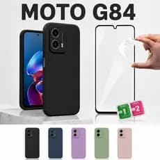 Motorola Moto G84 Capa Silicone Aveludada Premium Anti Impacto Proteção De Câmera + 9D película protetora