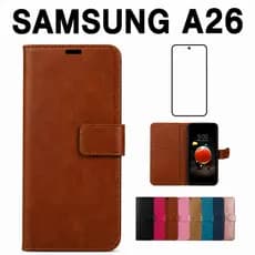Capa Carteira Flip Samsung Galaxy A26 5G A266M Magnética Couro Porta Cartão Anti Impacto Suporte + Película