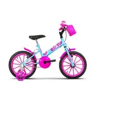 Bicicleta Infantil Azul Bebe e Rosa Aro 16 para Crianças de 4 a 6 anos até 30kg com Buzina Ultrabike