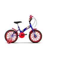 Bicicleta Infantil Azul e Vermelho Aro 16 para Crianças de 4 a 6 anos até 30kg com Buzina Ultrabikes