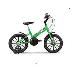 Bicicleta Infantil Verde Kawasaki Aro 16 para Crianças de 4 a 6 anos até 30kg com Buzina Ultrabikes