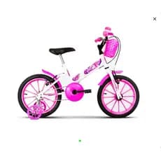 Bicicleta Aro 16 Ultra Bikes Kids Feminina Branco - Rosa para Crianças de 4 a 6 anos