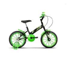 Bicicleta Infantil Preto e Verde Aro 16 para Crianças de 4 a 6 anos até 30kg com Buzina Ultrabikes