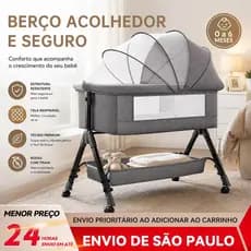 BAIERDI Portable Co-bed Moses Basket with Swing, Mosquito Net and Height Adjustment Basket