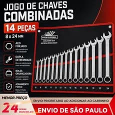 BAIERDI Jogo Chave Combinada 12 Pçs 8 A 22mm Boca Estrela Açocromado Prateado