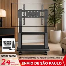 BAIERDI Suporte TV Chão Móvel Rodas Altura Regulável Universal 32-70 Polegadas com Prateleira