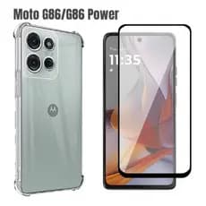Capinha Transparente Com Película Para Motorola G86