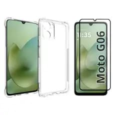 Capinha Transparente Com Película Para Motorola G06