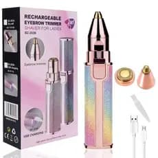 Portátil 2 em 1 depilador elétrico sobrancelha corpo feminino facial lábio depilador recarregável mini indolor