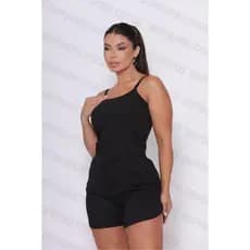 KIT CONJUNTO FEMININO CANELADO REGATA E SHORTINHO VARIAS CORES PROMOÇÃO REVENDEDOR ATACADO SHORT CURTO BLUSINHA DE ALCI