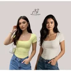 KI 2 BABY LOOK CASUAL GOLAQUADRADDA VARIAS CORES