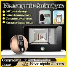 Câmera de campainha de vídeo sem fio com tela de aldrava de porta bidirecional infravermelha versão noturnaem casa