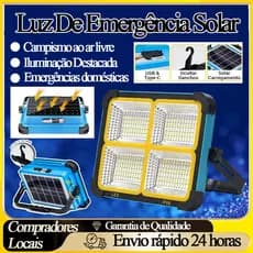 1000w Refletor Solar LED Recarregável Iluminação de emergência Acampamento ao ar livre Luz Portátil IP66 Impermeávl