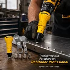 Cabeçote Rebitador Resistente Aço Niquelado 4 Medidas para Serviços Profissionais