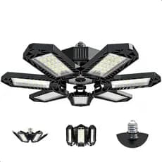 Luminária LED Transformável 360° com 8 Painéis Ajustáveis para Garagem Galpão e Oficina 80W