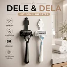 Suporte Gilete Prestobarba Com Fita 3M Organizador De Banheiro Sem Furo Parede Porta Lâmina Barbear