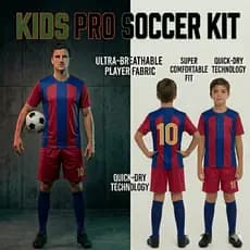 Oferta Conjunto Futebol Infantil BARÇA LISTRADO Camisa Short Menino Para Jogo Promoção