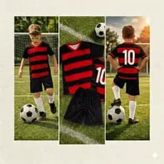 Kit Infantil Futebol Camisa Short Masculino Ideal Para o Dia a Dia Roupa para Jogos