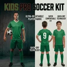 Com Nome e Numero de jogador Conjunto Infantil Pal-mei.ras Verde Camisa e Short n/º9 Verde Kit 02 a 14 Anos