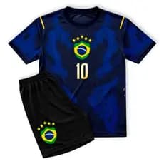 PROMOÇAO Kit Conjunto infantil Camisa e Short Bordados Brasil juvenil
