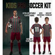Uniforme Kids Infantil FLU LISTRADA Camisa Short Masculino Para Treino e Jogo