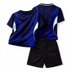 LIQUIDAÇAO Oferta Kit Futebol Infantil BR  AZUL C/ PRETO Camisa Short Masculino Estilo Jogador Promoção