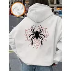 Moletom Canguru Feminino Estiloso Confortável Moderno Moda Inverno Blusa de Frio Modelo Aranha Capuz Toca Promoção