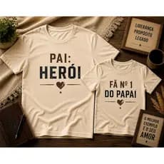 Kit Camiseta Masculina Dia Dos Pais Adulto Infantil Homem Presente Camisa 100% Algodão Qualidade Premium Envio Rápido